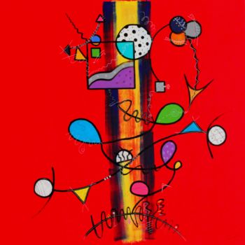 绘画 标题为“RED BALL” 由Tocade, 原创艺术品, 丙烯