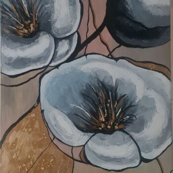 Картина под названием "Мистический цветок" - Натали Сницар, Подлинное произведение искусства, Масло