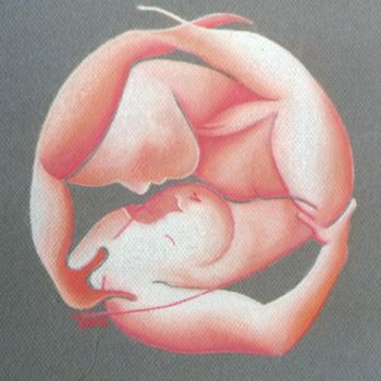 Desenho intitulada "Volupté fushia ou L…" por Toine, Obras de arte originais, Pastel
