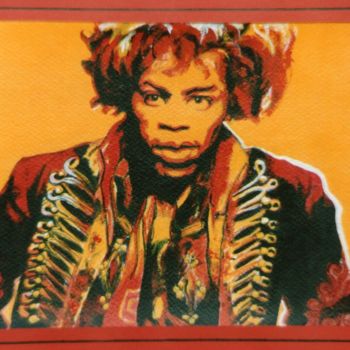 Картина под названием "Jimi Hendrix" - Toine, Подлинное произведение искусства, Масло