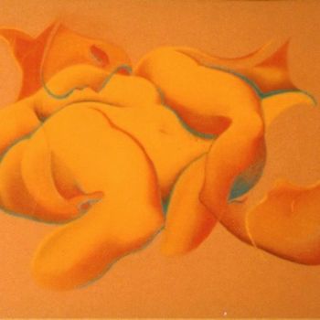 Desenho intitulada "Volupté mangue" por Toine, Obras de arte originais, Pastel