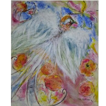 Malarstwo zatytułowany „Oiseau du paradis” autorstwa Tol Dana, Oryginalna praca, Akryl Zamontowany na Drewniana rama noszy
