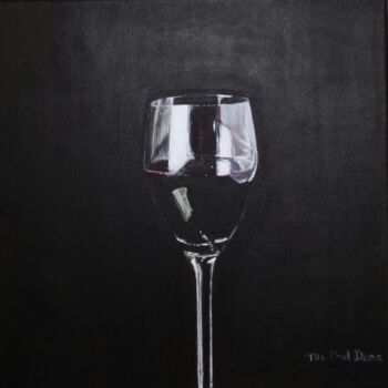 Painting titled "Rouge Noir" by Tol Dana, Original Artwork, Acrylic Mounted on Wood Stretcher frame