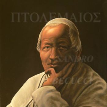 Malerei mit dem Titel "Pope Pio IX Portrait" von Tolemaios, Original-Kunstwerk, Öl