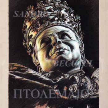 「POPE PIUS IX  Drowi…」というタイトルの絵画 Tolemaiosによって, オリジナルのアートワーク, オイル