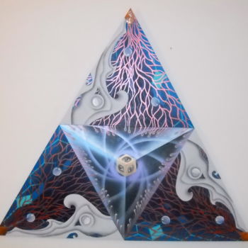 Peinture intitulée "Crystal conciousnes…" par Tolga Özkan, Œuvre d'art originale, Acrylique Monté sur Panneau de bois