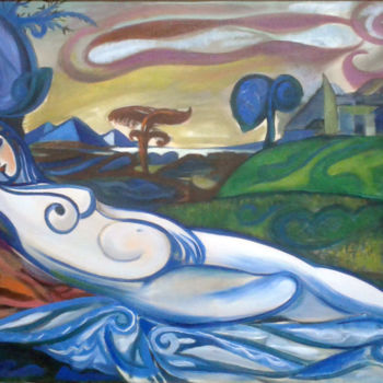 Peinture intitulée "The Sleeping Venus…" par Tohir Saidakilzade, Œuvre d'art originale, Huile
