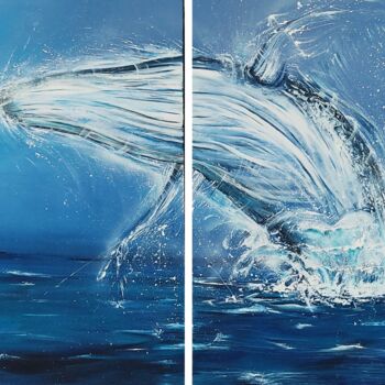 Peinture intitulée "Baleine" par Tolliac, Œuvre d'art originale, Acrylique