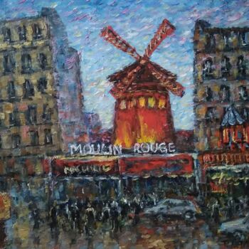 「Мулен Руж. Париж」というタイトルの絵画 Ирина Толстиковаによって, オリジナルのアートワーク, オイル