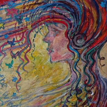 Картина под названием "ветер перемен" - Ирина Толстикова, Подлинное произведение искусства, Масло Установлен на Деревянная п…