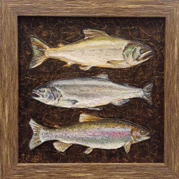 Painting titled "три грации" by Irina Tolstikova, Original Artwork, Oil Mounted on Wood Stretcher frame