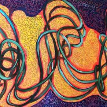 Pintura titulada "Green whirlwind" por Alexey, Obra de arte original, Oleo