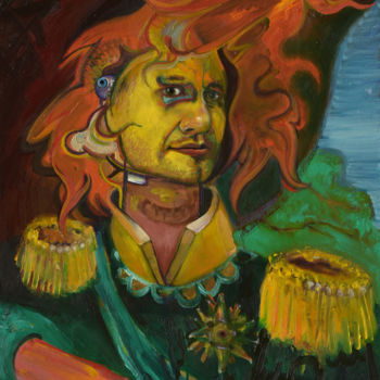 Schilderij getiteld "Self Portrait as El…" door Tom Aberneithie, Origineel Kunstwerk, Olie