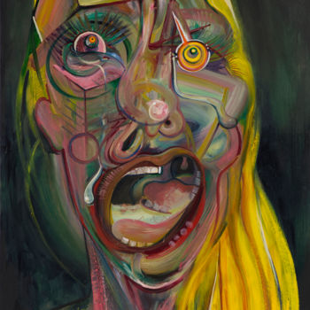 Painting titled "Seriously Pissed" by Tom Aberneithie, Original Artwork, Oil