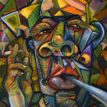 Pintura titulada "Mr Richard Smoker" por Tom Aberneithie, Obra de arte original, Oleo