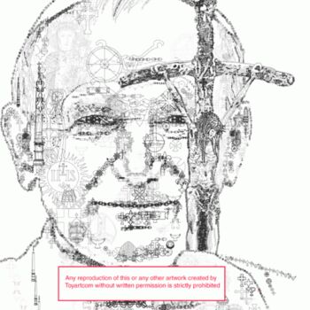 Arts numériques intitulée "TomArtCom’s Pope Jo…" par Tom Chavez, Œuvre d'art originale