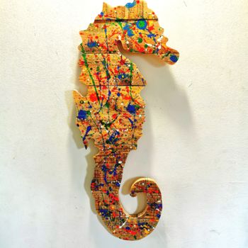 Pintura intitulada "Seahorse" por Elioka - Tom Folcher, Obras de arte originais, Acrílico