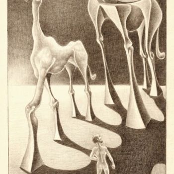 Dibujo titulada "THE YOUNG GIRAFFE" por Tom68, Obra de arte original, Otro