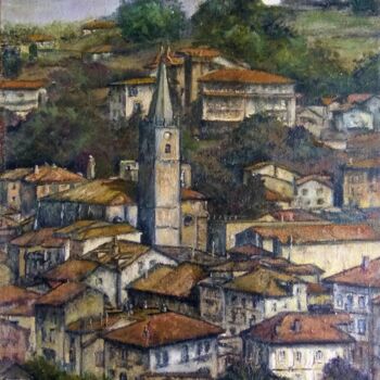 Pintura intitulada "Comillas-Cantabria" por Tomás Castaño, Obras de arte originais, Óleo