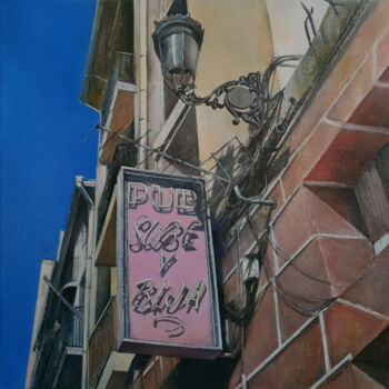 Peinture intitulée "Pub Sube y Baja" par Tomás Castaño, Œuvre d'art originale, Huile Monté sur Panneau de bois