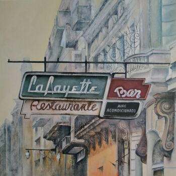 Painting titled "Lafayette restauran…" by Tomás Castaño, Original Artwork, Oil