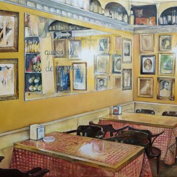 Pintura titulada "Comedor interior- R…" por Tomás Castaño, Obra de arte original, Oleo Montado en Bastidor de camilla de mad…