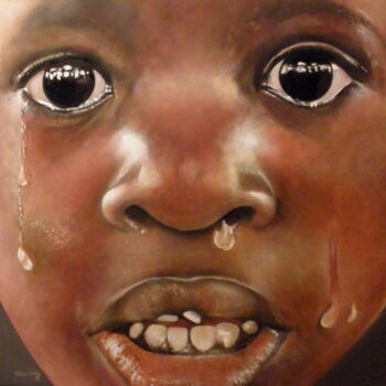Pittura intitolato "africa-llanto-de-un…" da Tomás Castaño, Opera d'arte originale, Olio