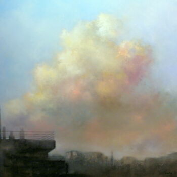 Картина под названием "Nubes de formación…" - Tomás Castaño, Подлинное произведение искусства, Масло