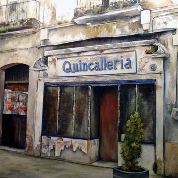 Schilderij getiteld "Quincallería" door Tomás Castaño, Origineel Kunstwerk, Olie