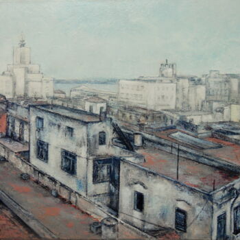 Schilderij getiteld "Panoramic Havana" door Tomás Castaño, Origineel Kunstwerk, Olie