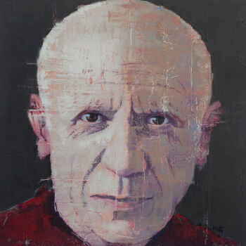 Painting titled "PICASSO" by Tomasa Martin, Original Artwork, Acrylic Mounted on Wood Stretcher frame