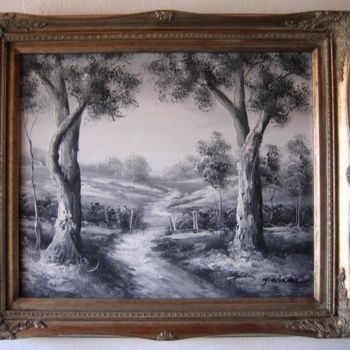 Painting titled "black&white" by Tomas Belica, Original Artwork