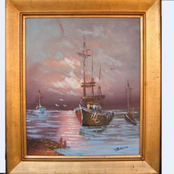 Painting titled "marine scene" by Tomas Belica, Original Artwork