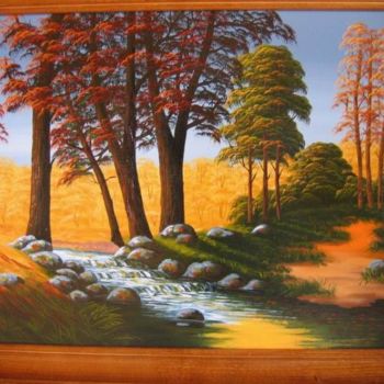 Painting titled "colour forest" by Tomas Belica, Original Artwork