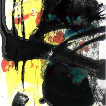 Druckgrafik mit dem Titel "FOOL WITH YELLOW SO…" von Tomasz Czermiński, Original-Kunstwerk, Pigmente