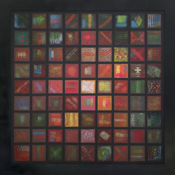 Painting titled "August magic square" by Tomasz, Original Artwork, Acrylic