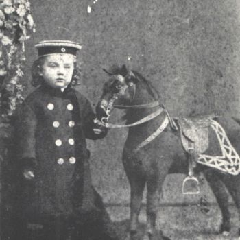 Photography titled "1876 Boy with Toy H…" by Thomas Dans, Original Artwork, Analog photography