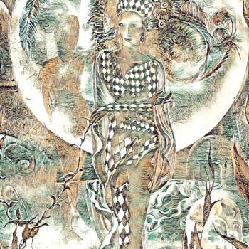 Digital Arts με τίτλο ""A woman in india"" από Tom Haespi, Αυθεντικά έργα τέχνης, Ψηφιακή ζωγραφική