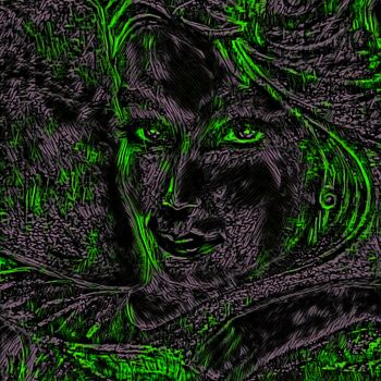 ""Woman in green"" başlıklı Dijital Sanat Tom Haespi tarafından, Orijinal sanat, Dijital Resim