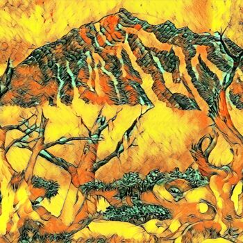 Digital Arts titled ""Glowing lava"" by Tom Haespi, Original Artwork, Digital Painting