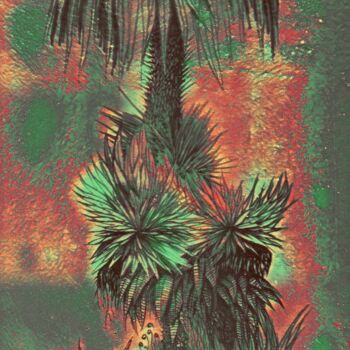 Digitale Kunst mit dem Titel ""Dream Palm"" von Tom Haespi, Original-Kunstwerk, Digitale Malerei