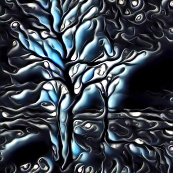 Arte digitale intitolato ""Fantasy Tree"" da Tom Haespi, Opera d'arte originale, Pittura digitale
