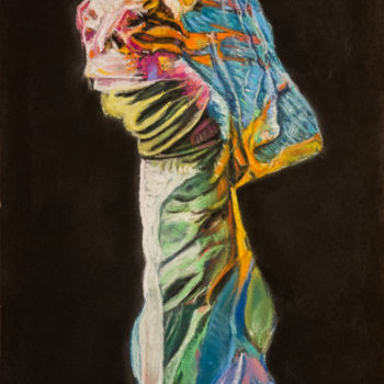 Disegno intitolato "Etoffe" da Maryse Renault, Opera d'arte originale, Pastello