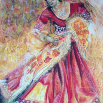 Drawing titled "Danse du Tapis" by Maryse Renault, Original Artwork, Chalk