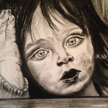 Dibujo titulada "Children" por Maryse Renault, Obra de arte original, Grafito
