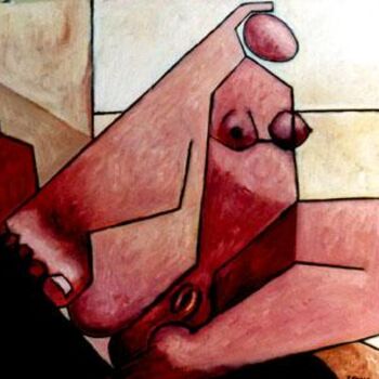 Pittura intitolato "Nudo alla finestra-…" da Tommaso Cocco, Opera d'arte originale