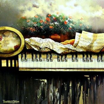 Painting titled "Musica ... lo specc…" by Tommaso Maurizio Santoro, Original Artwork