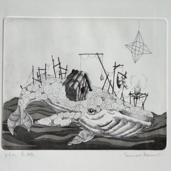 Gravures & estampes intitulée "stella polare" par Mono_graff, Œuvre d'art originale, Eau-forte