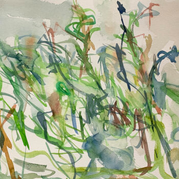 Картина под названием "Green" - Tomoko Sawada, Подлинное произведение искусства, Акварель