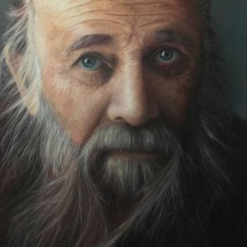 Schilderij getiteld "The old man" door Everton Tolentino, Origineel Kunstwerk, Olie